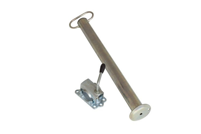 Support fixe avec collier et bride en fonte WINTERHOFF RSR48-600+KLE48-G, 150 kg, 48 mm, 600 mm