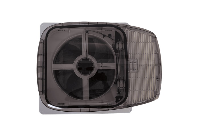 Ventilateur de toit automatique PUNDMANN PLUS FAN pour camping-car avec éclairage et store enrouleur 400×400 mm